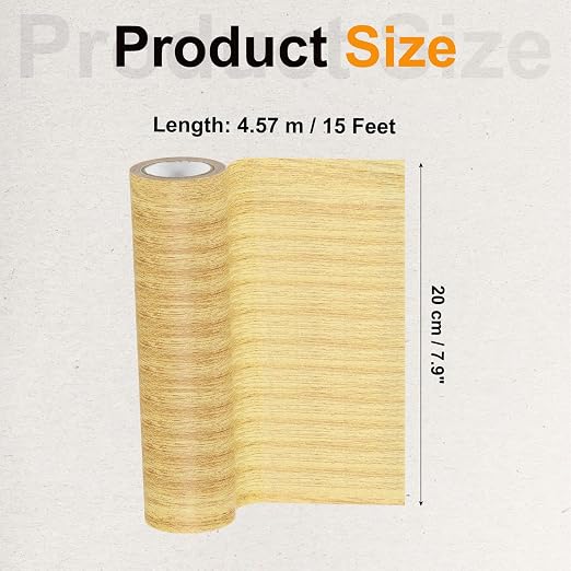 PATIKIL Wood Grain Tape 7.9" x 15 Ft, Self-Adhesive Wood Texture Repair Tape Realistic Wood Effect Contact Paper Patch for Furniture Cabinets Floor Walls Home Decoration, Yellow Oak