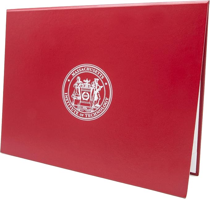 Faux Leather Document Cover with Custom Metallic Foil Printing, Tent-Style Opening, Non-Padded Hardback, Professional Presentation for Awards, Diplomas, Certificates (Red, 11x14 Large Size)