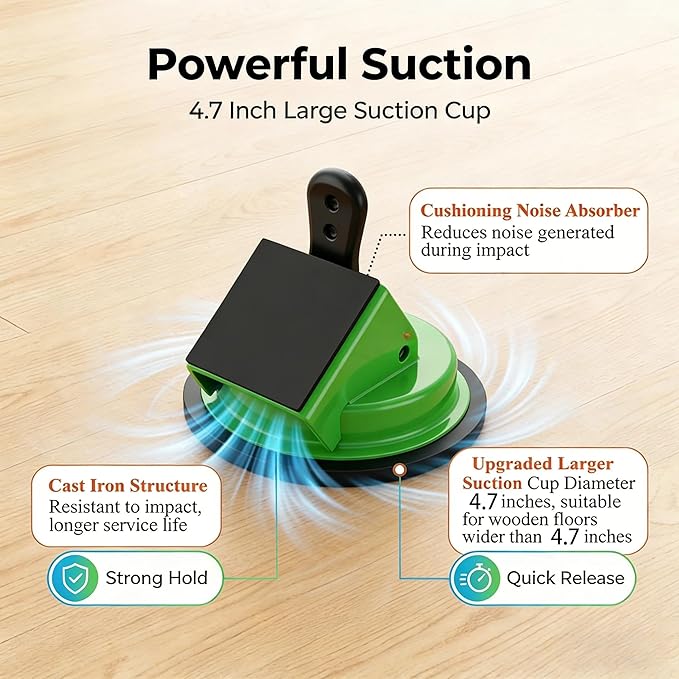 Heavy Duty Floor Gap Fixer Tool – 2026 Upgraded Iron Suction Cup with 45° Striking Surface, Rubber Mallet & 5 Reusable Sticky Pads, Floor Repair Kit for Laminate, Vinyl Plank, Hardwood, LVP, Tile