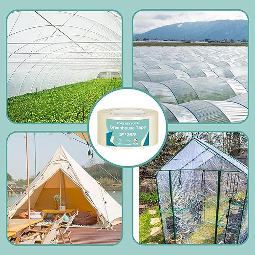 2Inch Heavy Duty Greenhouse Repair Tape 6.3Mil Thick 263Ft-UV & Waterproof PE Patch Tape for Small Holes,Thin Gaps,Mini Hoop House-Instantly Fix Cracks & Tears