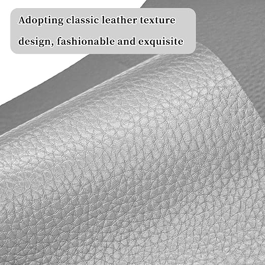 Grey Self-Adhesive Leather Repair Patch Tape Kit, 8 x 4 Inch Waterproof & Scratch-Resistant Leather Patches for Car Seat, Furniture, Couch, Sofa, Office Chair, Vinyl Repair Tape Kit
