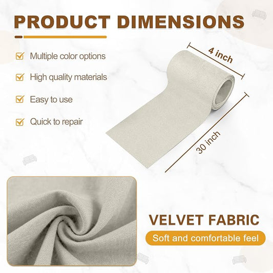 Velvet Repair Patch, Self-Adhesive Flannel Fabric Patch, Multi Colors, Microfiber Patch,Can be Used to Patch Sofas, Car Seats, Handbags, Jacket Holes and Tears (Grayish White)