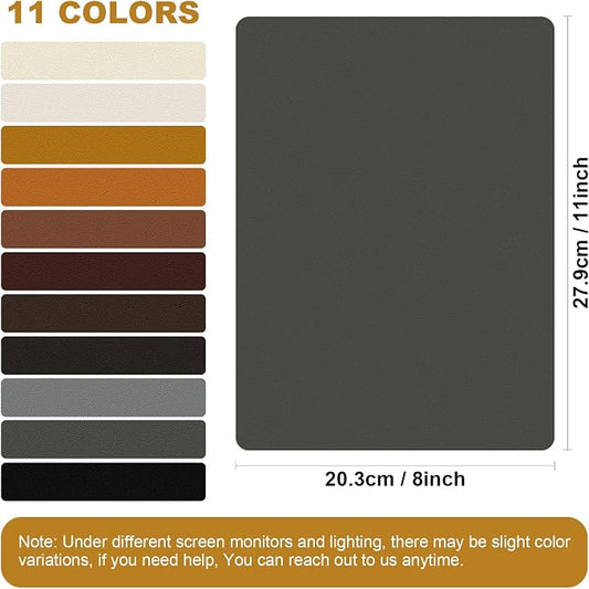 IANZE 2Pcs Leather Repair Patch, Self Adhesive Leather Repair Patch for Car Seats, Couches, Furniture, Sofa, Handbags, Office Chair (Dark Grey)