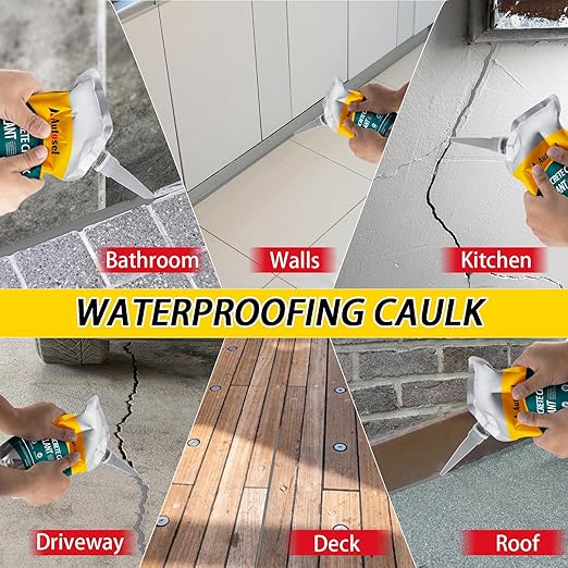 Concrete Crack Filler, Cement Crack Filler, Self-Leveling Concrete Crack Repair Filler, High-Elasticity Waterproof Caulking Glue for Driveways, Walkways, Patios, and Driveway Crack Repair– 10 PCS