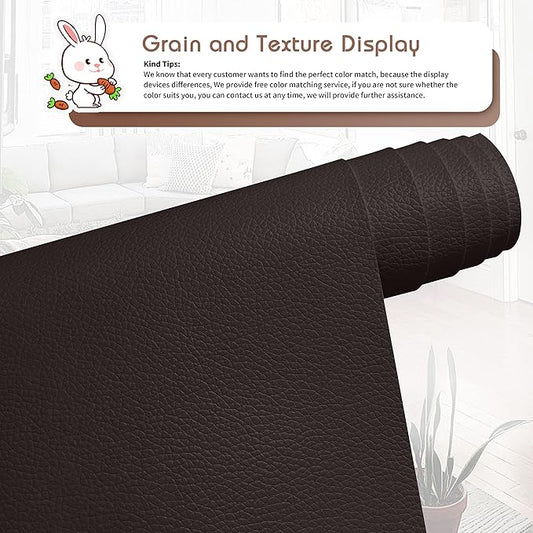 KING MOUNTAIN Leather Repair Patch,16 x 60 Inches self Adhesive Leather Repair Tape for Damaged Leather Furniture, Sofa Seating,Car Seats, Leather Goods(Dark Brown)