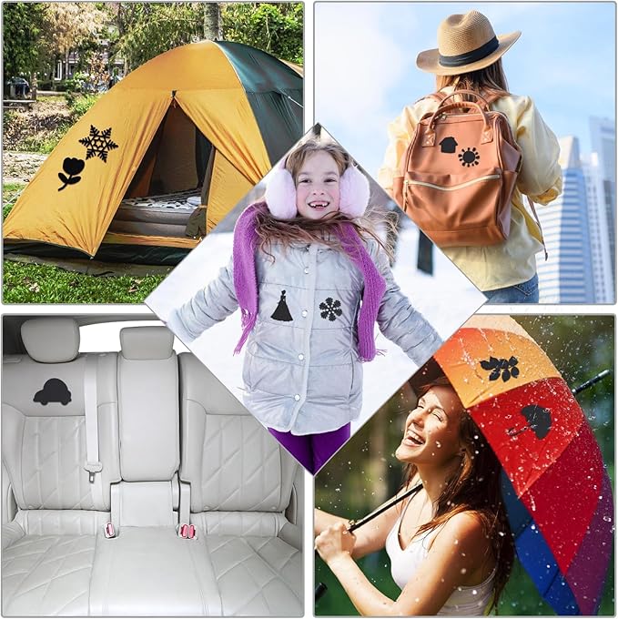 Waterproof Self-Adhesive Nylon Fabric Repair Tape - Tent Repair Kit,48pcs Fabric Patches for Tent, Jacket, Clothes, Puffer Down Jacket,Sleeping Bag, Outdoor Gear Tenacious Repairs Tape, Black