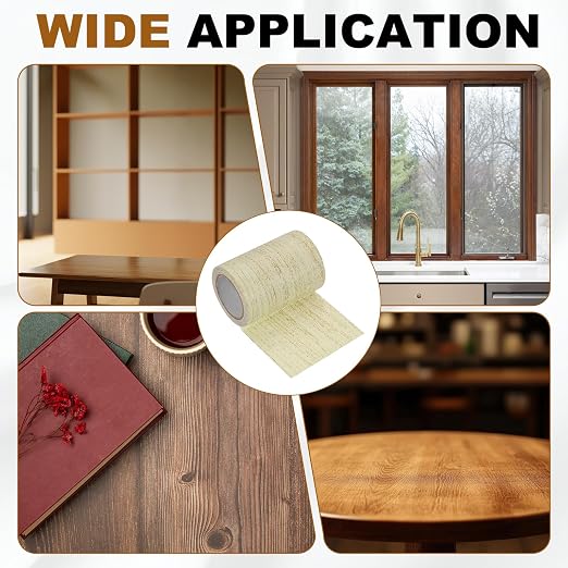 uxcell Wood Grain Repair Tape, 3.1" x 15ft Self Adhesive Wood Grain Colored Duct Tape Waterproof Repair Patch for Furniture Floor Scratch Fix, Baseboards, DIY Decor, Gray Pine