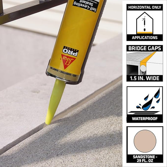 SIKA Sikaflex Self-Leveling Sealant - Sandstone, Polyurethane with Quick Curing for Horizontal Expansion Joints - 29 fl. oz Cartridge (Pack of 12), Durable, Easy Application