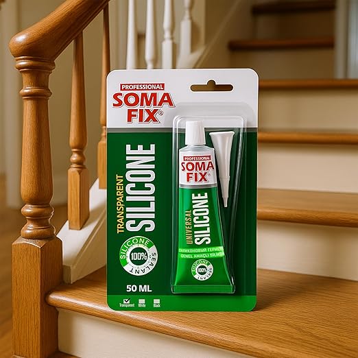 Clear Silicone Caulk - Easy Squeeze Caulking Tube, Silicone Sealant for Wood, Kitchen, Bathroom, Sink, Windows - Multi Purpose & Waterproof - 1.7 fl. oz (Clear)