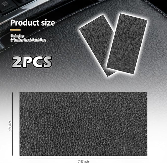 2PCS 8×4 Inch PU Leather Patch for Car Seat Repair,Self-Adhesive Leather Repair Patch Tape Vinyl Repairs Kit,Portable Car Leathers Repairs Kit for Cars Upholstery Seat,Furniture