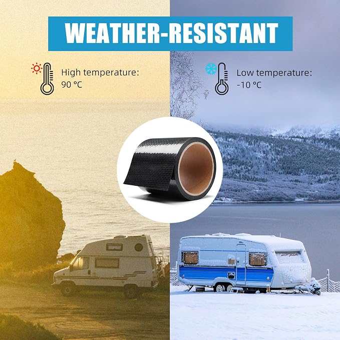 RV Underbelly Material RV Underbelly Tape, 4'' x 20' Waterproof Tape with Permanent Sealing Adhesive for Camper Travel Trailer, Mobile Home, Tear Repair Patch