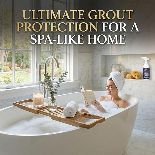 Meuvcol Grout Sealer,17.6 OZ Waterproof Grout Sealer for Shower, Floor, Kitchen - 100% Safe Tile Sealer Spray - Long Lasting Clear Grout Sealant for Stone, Bathroom, Marble - Indoor & Outdoor