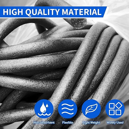 Foam Backer Rod for Gaps Concrete Crack Filler Joints Foam Gap Fillers Caulk Saver Backing Rod Concrete Filler Rope Joint Filler (3/8 Inches X 33 Feet)