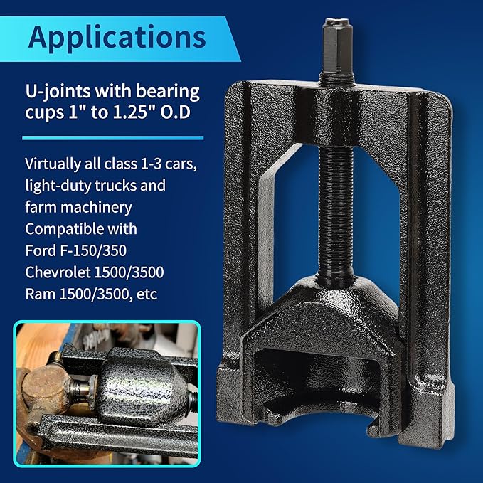U Joint Pullers Automotive, Universal Joint Extractor 10105 Extractor U-Joint Removal Press Tool for Automotive Trucks, Cars, Class 1-3