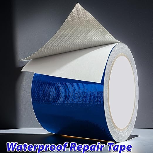 WaterproofRepair Tape for Fabric, 3.1IN x24.6FT, Heavy Duty Outdoor Repair Tape, for RV Roof, Tarp, Tent, Sail and Boat Cover Outdoor Repair Patch, Multipurpose Awning Repair Tape (Blue)