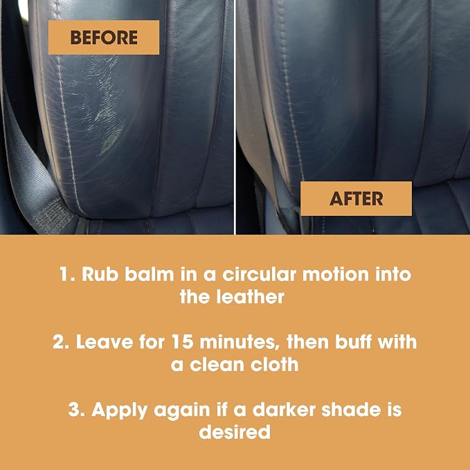 Furniture Clinic The Original Leather Recoloring Balm | Navy Blue Leather Dye | Repair Scratched, Faded, & Worn Leather | Restore Your Leather Couches, Sofas, Car Seats| 250 ml / 8.5 fl oz