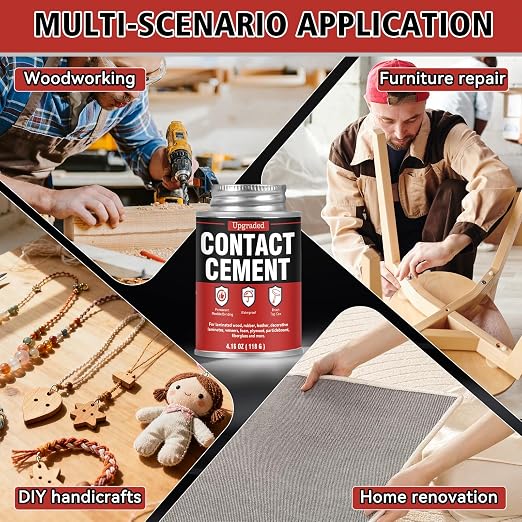 Bondtech Contact Cement Adhesive, Professional Neoprene Contact Adhesive, Strong Cement Glue Bonding for Woodworking, Leather, Repairs and Crafts (4.16 Ounce)
