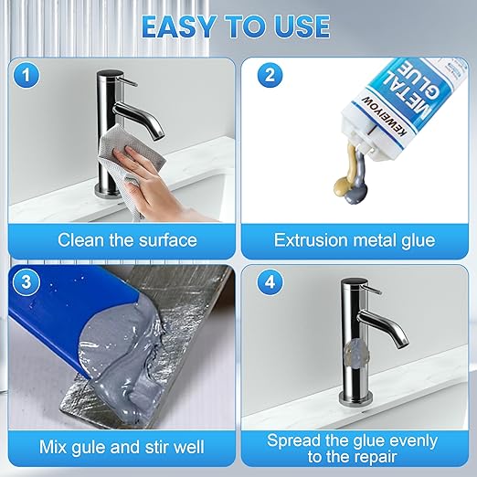 Heavy Duty Metal Glue | Muffler & Metal Repair Kit, Waterproof High Temperature Resistant Liquid Weld, Bonds Metals, Plastics, Aluminum, Stainless Steel, Ceramics, Fiberglass
