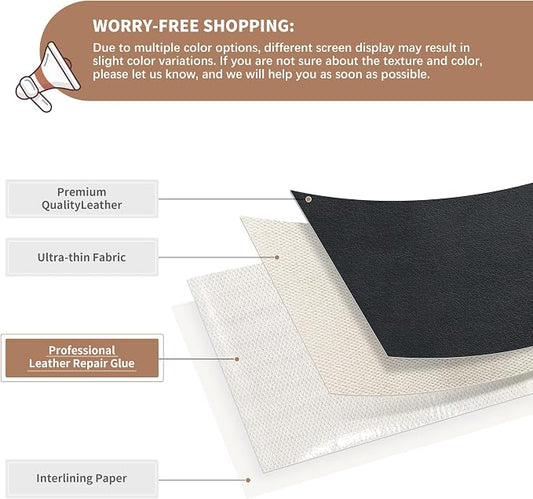 ONine Leather Repair Patch,Self-Adhesive Couch Patch,Multicolor Available Scratch Leather 8X11 Inch Peel and Stick for Sofas, Car Seats Hand Bags Jackets(New Gray)