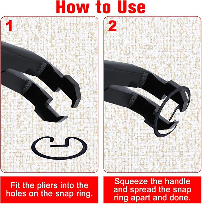 75 Degree Angled U-Joint Snap Ring Pliers Push Pin Removal Pliers for Automotive and Medium Duty Trucks, Cars, Equipment, and ATV/UTV, Push Pin Pliers for use with Class 1-5 Vehicles