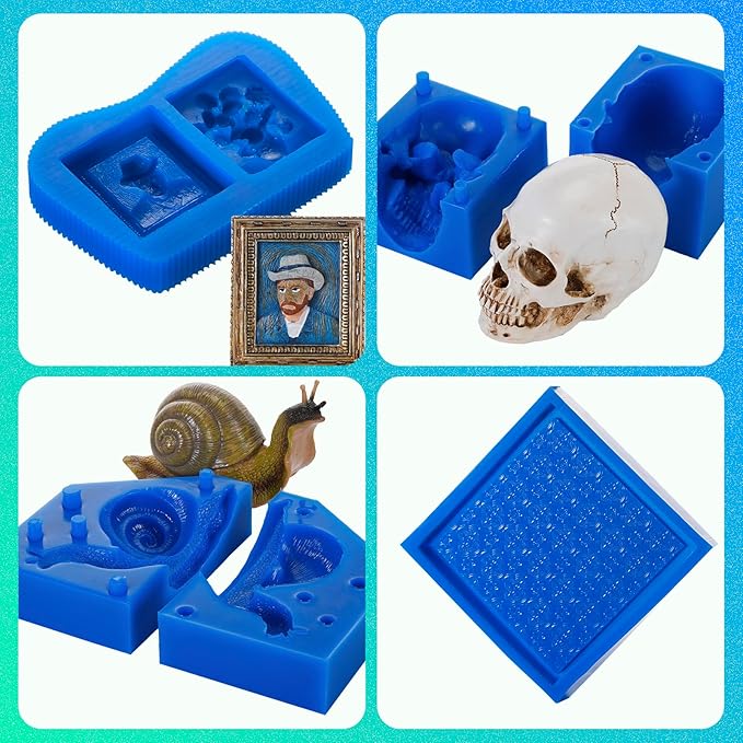 BBDINO Silicone Mold Making Kit, Liquid Silicone for Molds Making 30A Clear, High Strength Silicon Rubber 2 Gallon Kit 1:1 by Volume Ideal for Mold Casting of Resin/Jewelry/Candle/Concrete/Plaster