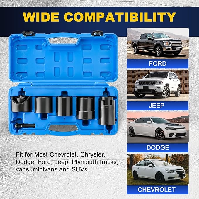 DASBET 14PCS Master Ball Joint Remover Installer Adapter Tool Set, Ball Joint Press Kit for Removal & Installation, Ball Joint Service Tool Compatible with Most 2WD & 4WD Cars, Trucks & SUVs