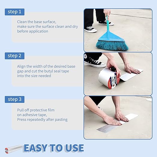 Butyl Waterproof Tape 20" x 32.8' Leak Proof Butyl Seal Strip Watertight Putty Tape for Air Mattress Patch, RV Repair, Window and Boat Sealing, Glass, Gutter, Rubber Roof Patching