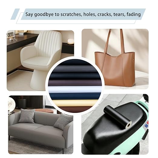 HGUAN Leather Repair Patch, 16X54 Inch Self Adhesive Leather Repair, Large Vinyl Patch Tape for Couches, Furniture, Car Seats, Cabinets, Office Chairs (Black-Fine Grained)