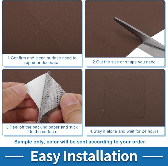 Self Adhesive Leather Repair Patch Strong Stickiness 19.6"x53.9" Leather Repair Tape PVC Faux Leather Light Brown 1 Pcs
