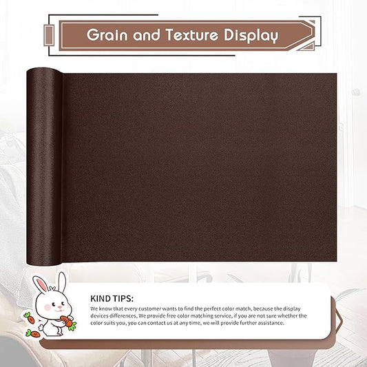 KING MOUNTAIN Leather Repair Patch,12 x 60 Inches self Adhesive Leather Repair Tape for Damaged Leather Furniture, Sofa Seating,Car Seats, Leather Goods(Coffee Brown)