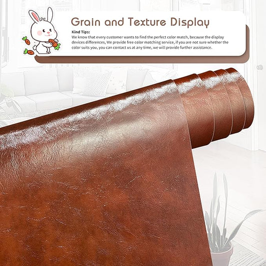 KING MOUNTAIN Leather Repair Patch,12 x 60 Inches self Adhesive Leather Repair Tape for Damaged Leather Furniture, Sofa Seating,Car Seats, Leather Goods(Brown)