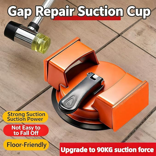Heavy Duty Floor Gap Fixer Tool, Iron Construction with Enhanced Suction Cup & 5 Sticky Pads, Perfect for Laminate & Solid Wood Floor Gap Repair