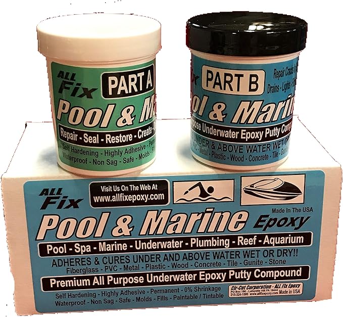 All Fix H20 Underwater EPOXY Putty Pool Marine Repair Cracks Leaks Seal Bond (12 oz. Unit)