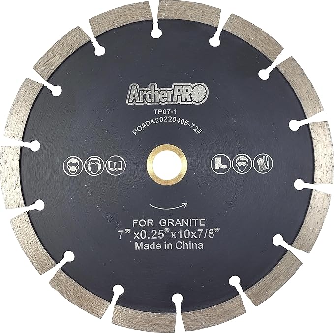 Archer PRO 7" in. Tuck Point Diamond Blade for Mortar Grooving and Removal. Tuck Pointing Mortar Tools for Brick Mortar Repair and Mortar Removal. Granite Cutting and Grout Removal Blade.