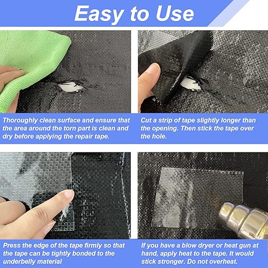 PlusRoc RV Underbelly Material RV Underbelly Tape Waterproof Flex Belly Tape with Permanent Sealing Adhesive for Mobile Home, Camper Travel Trailer, Tear Repair Patch(6'' x 20')