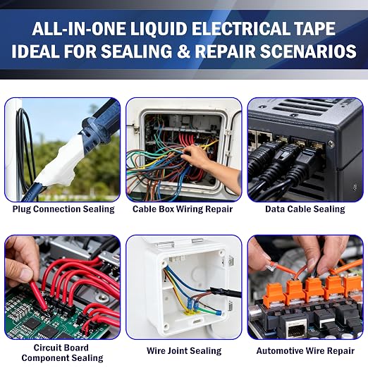 5.29OZ Liquid Electrical Tape Quick-Drying Insulating Glue for Wires&Cables Waterproof&High Temperature Resistant Liquid Wire Insulation Rubber with Brush-Cap for Outdoor Electrical Equipment (White)