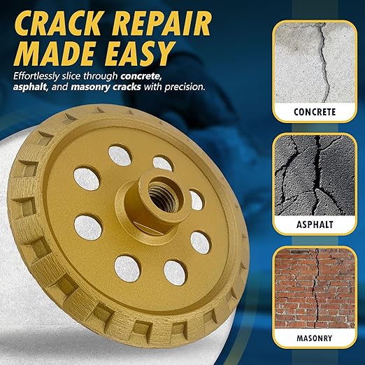 4.5" Crack Chaser Blade for Cured Concrete, Asphalt Repair or Joint Widen, Turbo Rim, 0.410" Width, 5/8"-11 Arbor