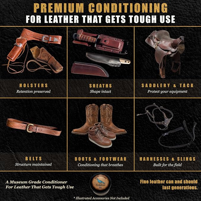Leather Conditioner for Saddles, Holsters, Boots, Belts, 8.5 oz | Nourishes Stiff, Dry Gear, Preserves Shape, Minimal Darkening, Deep-Penetrating, Water Resistant