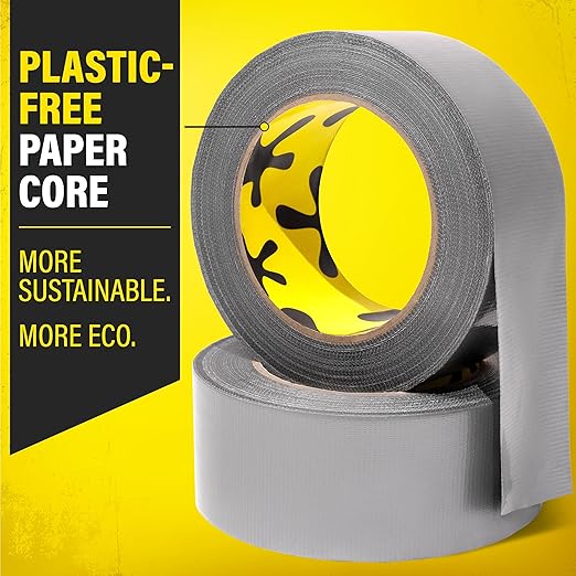 5 Pack Duct Tape Heavy Duty Waterproof - 2 In x 90 Ft - All-Weather, Silver, Easy to Tear, Strong Hold, No Residue, Gray Bulk Waterproof Tape for Repairs, DIY, Sealing, B2B, Home, Office, Outdoor Use