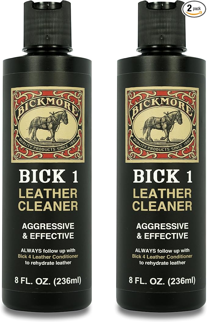 Bickmore Bick 1 Leather Cleaner 8 oz (2 Pack) - Clean Dirt, Oil, Sweat, Salt, and Water Stains from all Colored, White, and Black Leather