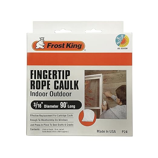 Frost King Fingertip Rope Caulk, 90' Long, 19 oz., Grey
