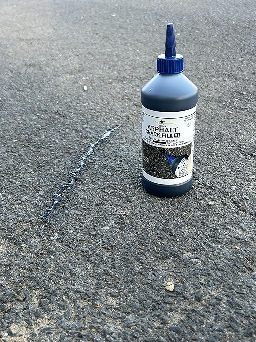 Bluestar Flexible Asphalt Crack Filler, DIY - No Special Tools Needed, Fill Cracks in Asphalt Driveways and Parking Lots. 16 fl. oz. Bottle.