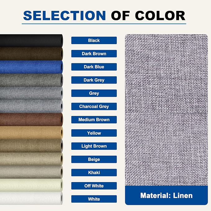 KING MOUNTAIN Linen Repair Patches, Self-Adhesive Linen Fabric Patches, 4 X 63 inch Extra Size, Multi Color, Can be Used for Linen Sofa Repair (Light Grey)
