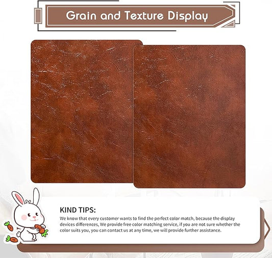 KING MOUNTAIN Leather Repair Patch,2 Packs 9 x 11 Inches self Adhesive Leather Repair Tape for Damaged Leather Furniture, Sofa Seating,Car Seats, Leather Goods(Brown)
