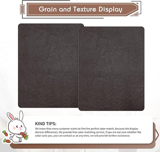 KING MOUNTAIN Leather Repair Patch,2 Packs 9 x 11 Inches self Adhesive Leather Repair Tape for Damaged Leather Furniture, Sofa Seating,Car Seats, Leather Goods(Chocolate Brown)