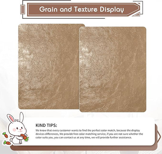 KING MOUNTAIN Leather Repair Patch,2 Packs 9 x 11 Inches self Adhesive Leather Repair Tape for Damaged Leather Furniture, Sofa Seating,Car Seats, Leather Goods(Khaki)