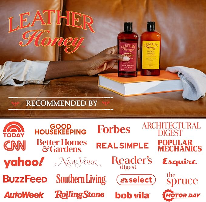 Leather Honey Leather Conditioner, Since 1968. For All Leather Items Including Auto, Furniture, Shoes, Purses and Tack. Non-Toxic and Made in the USA / 8 Fl Oz (Pack of 1)