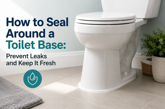 Step-by-step guide to sealing around a toilet base with silicone caulk to prevent leaks and mold