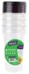 [48 Oz - Purple - 4 Pk] Large Deli Food Storage Screw And Seal Containers 48 Oz Stackable Reusable Mirowave Dishwasher Safe Quality Plastic Twist Cap Canisters 4 Pack