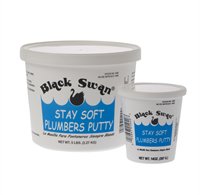 Black Swan Stay Soft Plumbers Putty, 25lbs - Crack-Resistant, Ideal for Sink Drain, Faucets & Fixtures, Stretchable Plumber Putty - White